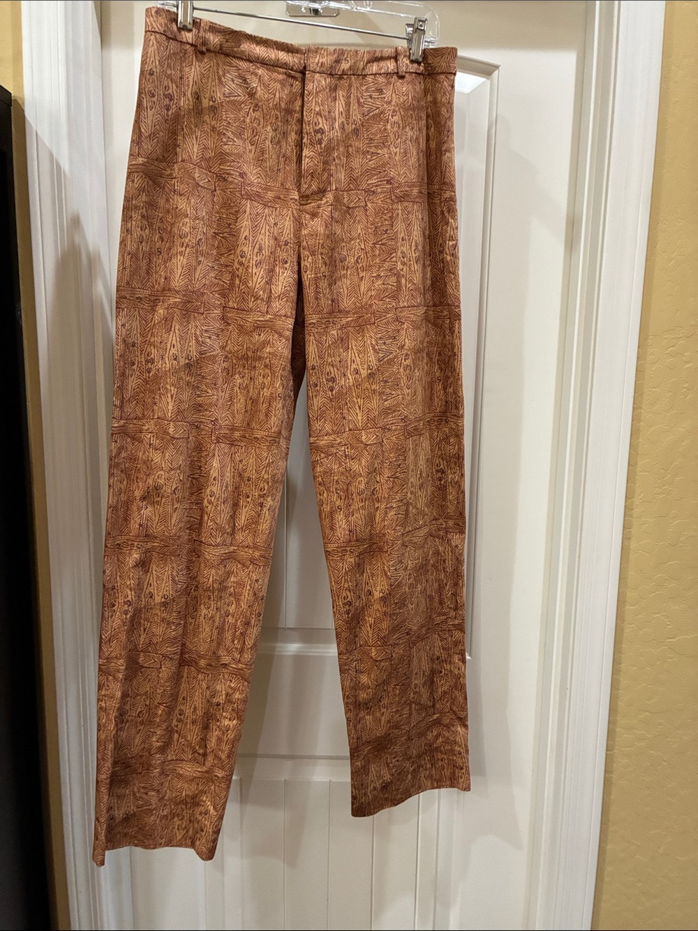 Peruvian Connection Brown Printed Wide-Leg Pants